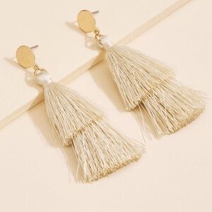 Elegant Gold Tassel Earrings
